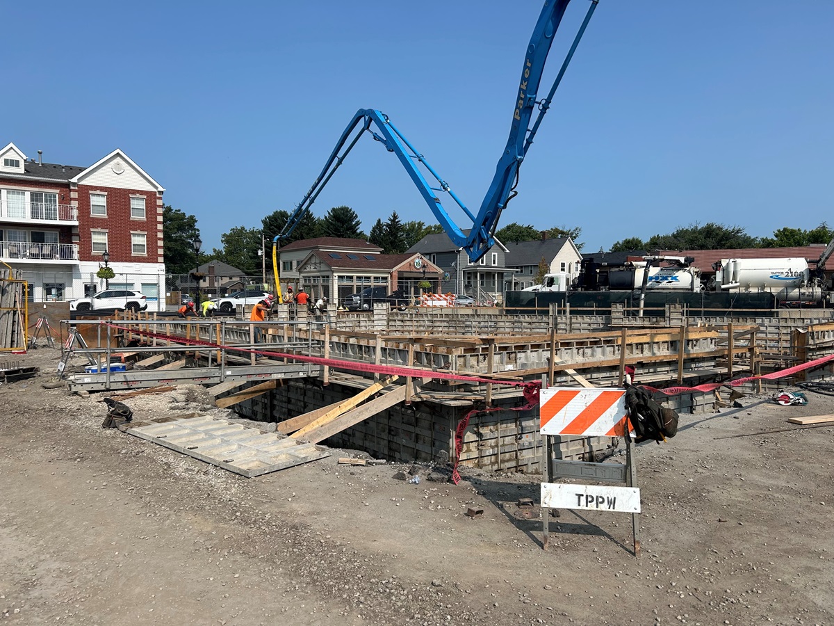 Harmony Square stage construction on July 26, 2024